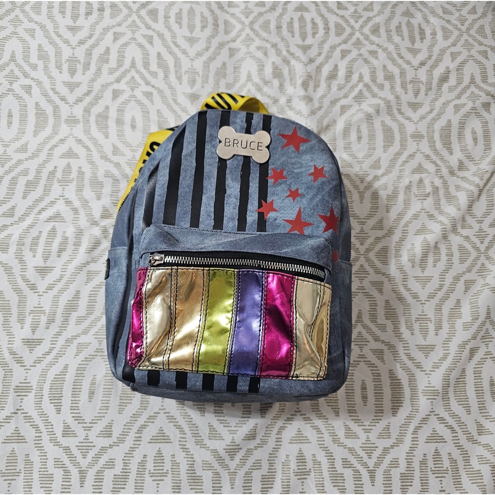 Birds of Prey Harley Quinn Mini Backpack Bruce Caution Tape Straps DC Comics